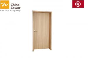 China Brown Panel Wood Fire Door with Steel Frame / Single Open Timber Fire Doors factory