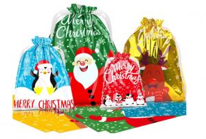 China Christmas gift bag pe drawstring bag candy gift biscuit cookie happy atmosphere packaging bag factory