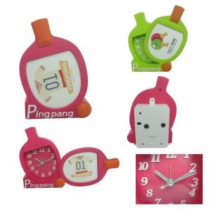 China plastic desk alarm clock with photo frame for kids factory