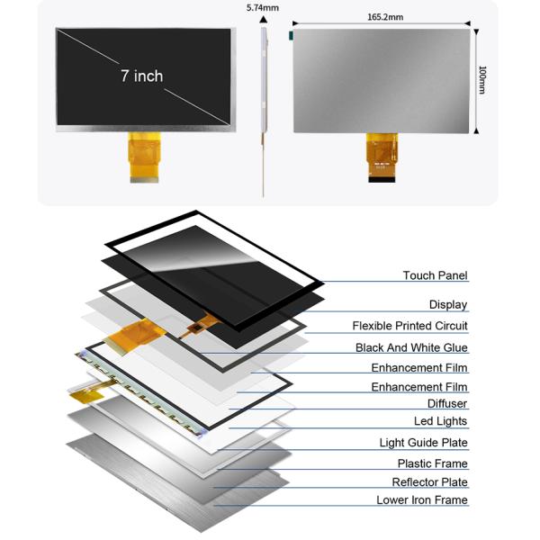 Polcd 7 Inch Tft Module 800X480 High Brightness IPS Screen RGB Interface Capacitive Touch Panel 7" TFT LCD Display