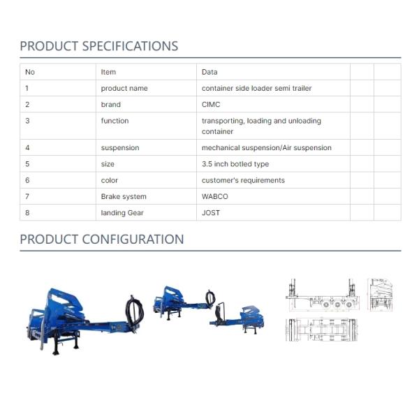 Side Loader Semi Trailer Optimized For Efficient Container Loading Unloading Enhanced Stability And Safety