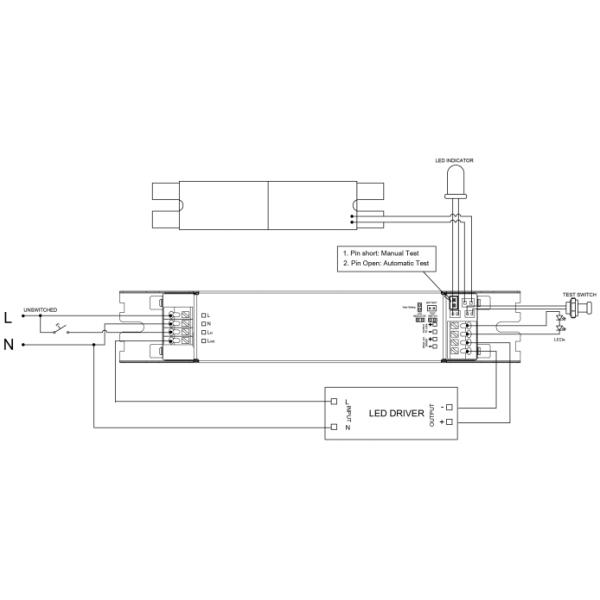 Self-check 2W LED conversion kits with 3 hours duration time and 80-200Vdc output