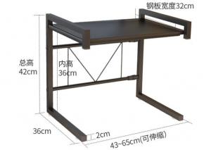 China Customized Microwave Oven Rack / Iron Steel Kitchen Storage Shelves Adjustable factory