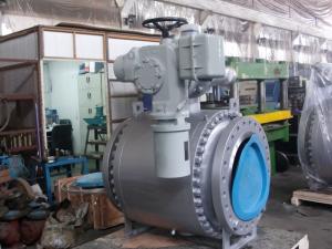 China API 607 Side Entry Trunnion Mounted Ball Valve With Electric Actuator on sale