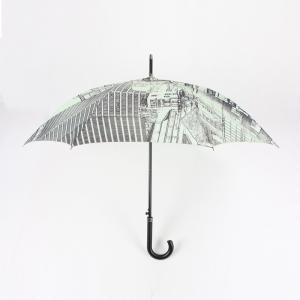 Ladies Windproof Curved Handle Umbrella 23 Inch Full Color Printing Customized Designs