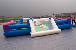 China Playground Large Inflatable Football Game /  Inflatable Soccer Field For Rental Business factory