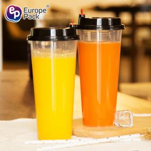 China Hot sale hot cold drinking  plastic cup pp  700ml disposable plastic cups with lid on sale