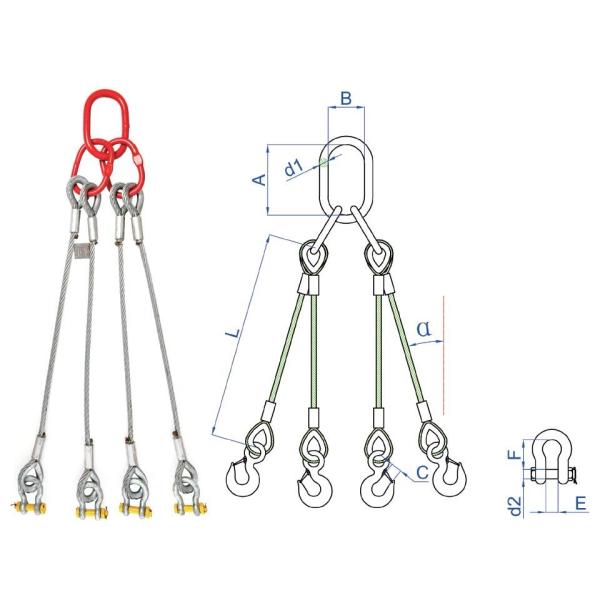 Galvanized Steel Wire Rope Sling Assembly Loop Cable Ties Customized Length for Heavy-Duty Applications