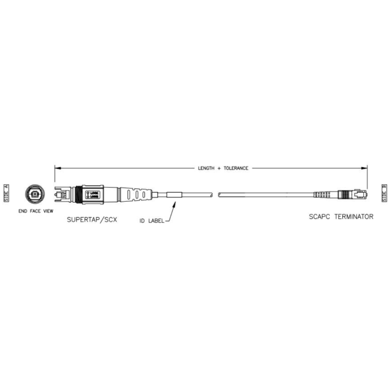 IP SC Simplex Harsh Environment Cable Dust Cap To SC Connector 5.0mm Cable Diameter