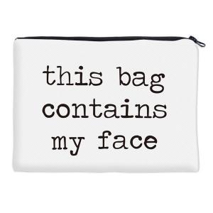 Simple White Polyester Women Makeup Bags with Printed Letter