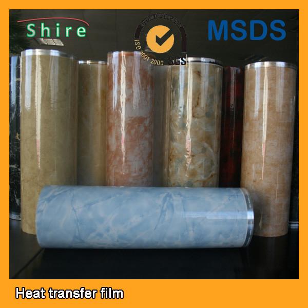 China Waterproof Heat Transfer Film Marble Effect Vinyl Wrap For PVC Ceiling Panels factory
