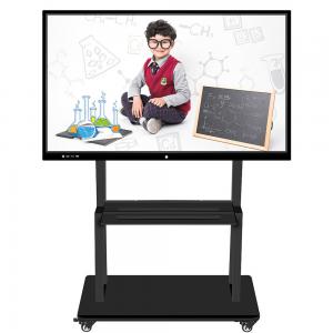 China 75 86 inch 4K mobile stand smart board Windows and android 11 system intelligent interactive flat panel for education on sale