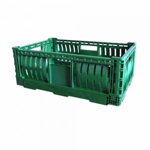 China Fold Storage Baskets Ventilated Plastic Stacking Crates With Customer Logo on sale