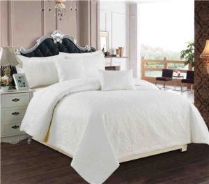 China White Quilts 5pcs Microfiber Bedding Set Quilt Pillowshams Pillow factory