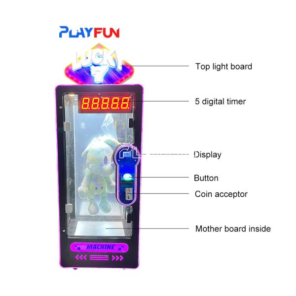 Playfun Lucky 7 Prize Machine Count Time Challenge Machine Cut Big Doll Toy Vending Game Machine