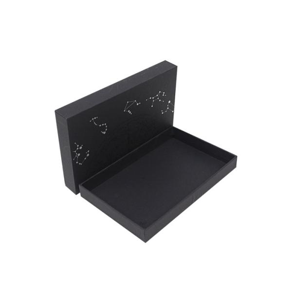 Black Rigid Packaging Box , Rigid Set Up Boxes With UV Coating
