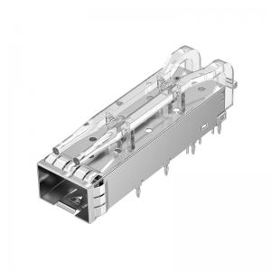 China LP11BC02200 SFP+ 1x1 Cage Press-Fit With Light Pipe factory