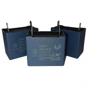 China Blue Air Conditioner Fan Capacitor CBB61 450V 4.0mfd With Self-Healing 10000 Hours factory