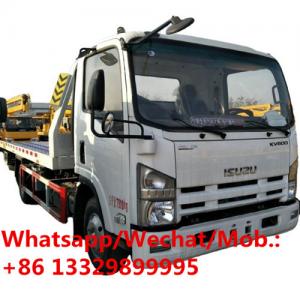 China HOT SALE! ISUZU Euro5 5 ton light duty flatbed wrecker small wrecker tow truck for sale, Good price road towing truck factory