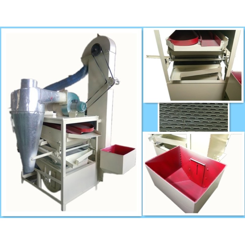 With double sieve layers dust removal seed selecting machine