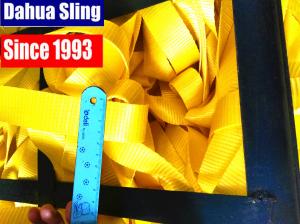 China Yellow Polyester Webbing Roll For Transportation , 50mm Webbing Straps factory
