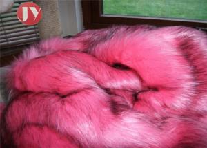 China Bubblegum Pink Faux Fur Fabric , Animal Print Faux Fur Fabric Black Flecks 65mm factory
