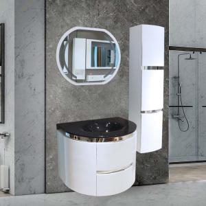 China PVC Material Wash Basin Bathroom Cabinet Harmonious Looks Space Saving factory