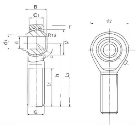 High Load Rod End Bearing POS Heavy Duty Rod End Interchangeable