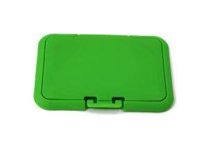 China Green Plastic Wet Tissue Wipe Box Flip Top Cap Length 79.5mm on sale
