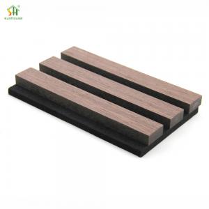 China 25mm Thickness Acoustic Wooden Wall Panels Soundproof MDF Slat Acoustic Wall Panels For Indoor factory