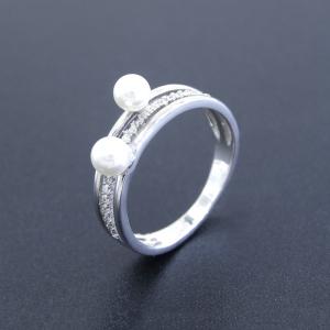 China Unusual Shape Natural Freshwater Cultured Pearl Ring Pure 925 Silver on sale