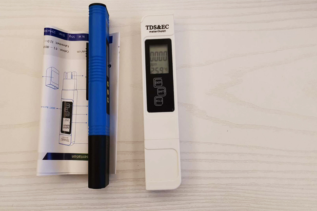 Digital TDS EC Meter , Electrical Conductivity Meter Blue White Color