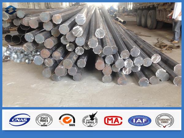 China Octagonal Hot dip Galvanized Q345 Steel 11m Electrical Power Pole with holes factory