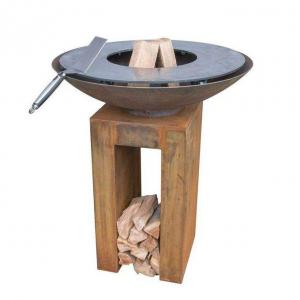 China Modern Cooking Charcoal Barbecue Grill Corten Steel Outdoor Fire Bowl BBQ factory