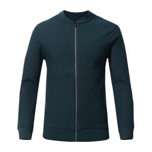 China Warm Mens Zip Front Cardigans Sweater With Crew Neck Anti Shrink Fashion Design on sale