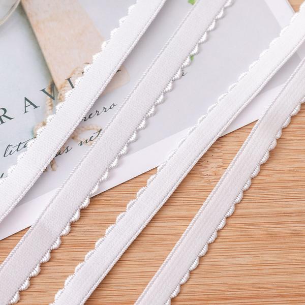 Garment Accessories Ribbon 1.2cm Weaved Edge Polyester Elastic Bra Strap with Eco-friendly Features
