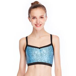 China Camisole Full Sequins Jazz Bra Tank Top Hip Hop Dance Clothes With Black Edge factory