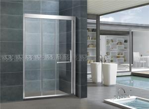 Mirror Color Finished 304 Stainless Shower Boxes With Frame Inline Two Sliding Doors