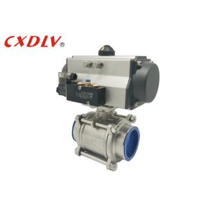 China Rotary Actuated Industrial Pneumatic Valves 1000WOG Stainless Steel Ball Valve on sale
