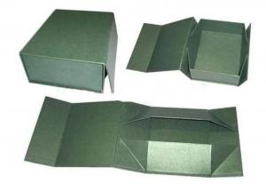 China Green Matte Foldable Paper Box Collapsible Rigid Box With Magnet on sale