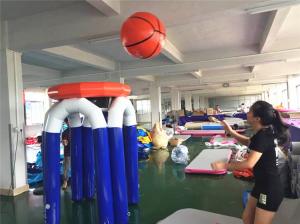 China Fun Inflatable Interactive Games Party Games For Adults 1.9m Height Giant Inflatable Basketball Hoop Set factory