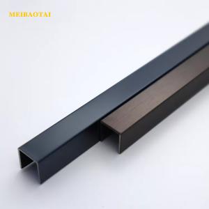 China DIN Brushed Steel Tile Trim 10mm U Channel Edge Profile factory