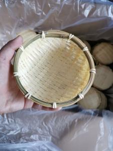 China OPP Wrapped Bamboo Fruit Basket Gift Crafts Natural Bamboo Basket 17cm 19cm 23cm factory