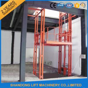 China 2.5 Tons Guide Rail Hydraulic Elevator Lift for Warehouse Cargo Loading CE factory