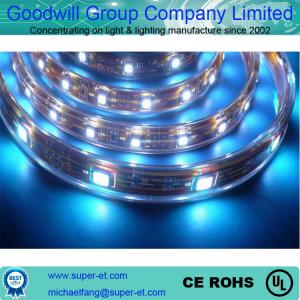China 12V DC waterproop flexible LED Strip Lights SMD5050 blue color outside led strip factory