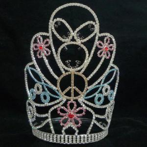 China Easter Rabbit flower pageant crowns and tiaras pageant rhinestone crystal tiaras and crown supplier pai crown jewelry factory