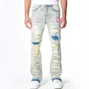 China                  Custom Slim Fit Jeans Skinny Streetwear Straight-Leg Premium Stretchy Pants Denim Jeans for Men              on sale