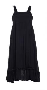 China Black Color Chiffon Plus Size Slip Dress Polyester Material With Flounce Hem And Lined on sale