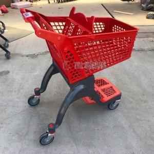 China Supermarket Plastic Shopping Cart With Wheels 75L TGL New Style CE Certification factory
