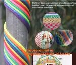 Children develop amusement projects supporting braided rope, for weaving various